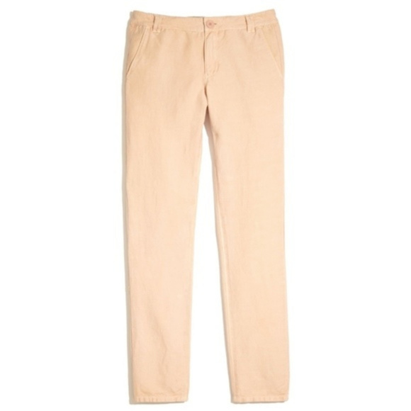 Madewell Rivington Trousers Linen Pink Salmon W 30 - Picture 2 of 8